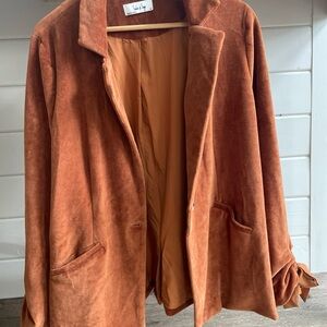 Sadie & Sage Rust Velvet Blazer
